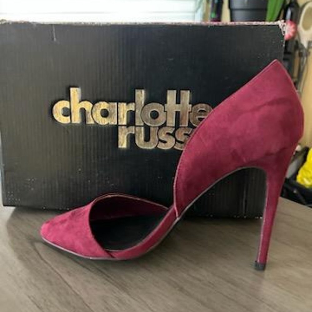 Charlotte Russe Burgundy Faux Suede D'Orsay Pumps